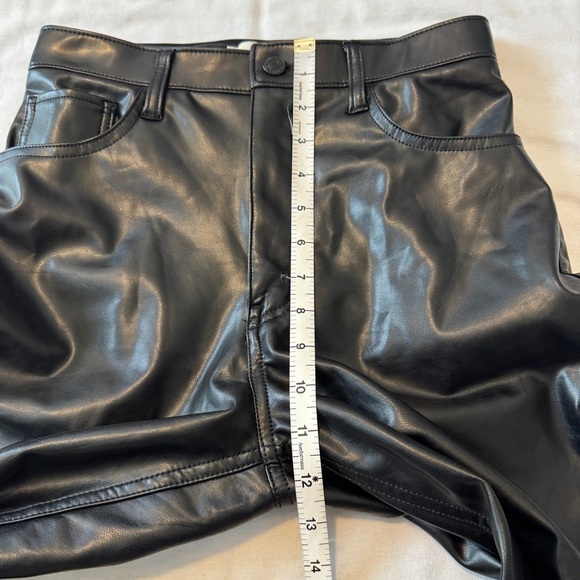 Abercrombie 26 / 2 90’s Straight Ultra High Rise Curve Love Pants Faux Leather - Picture 5 of 9